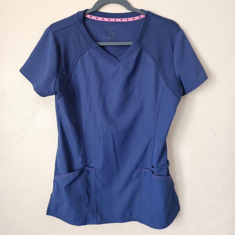 Heart Soul & Butter Soft Lot of 2 V-Neck Scrub Tops Size Small Blue & Green